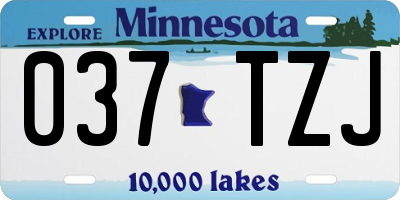 MN license plate 037TZJ