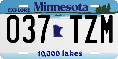 MN license plate 037TZM