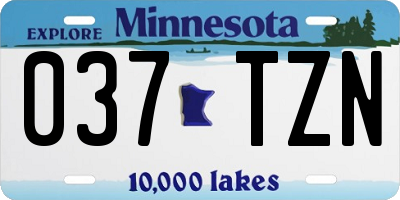 MN license plate 037TZN
