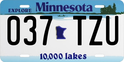 MN license plate 037TZU