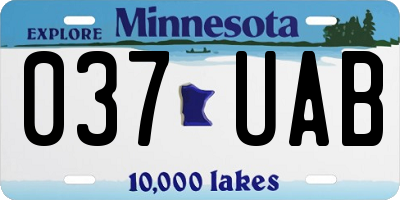 MN license plate 037UAB