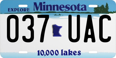 MN license plate 037UAC