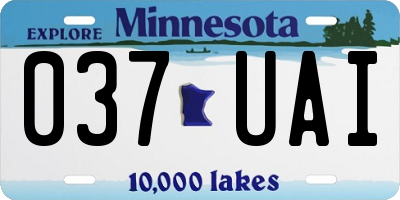 MN license plate 037UAI