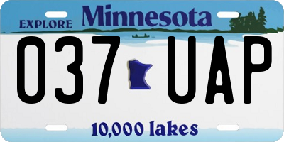 MN license plate 037UAP