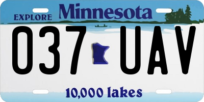 MN license plate 037UAV