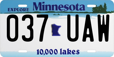 MN license plate 037UAW
