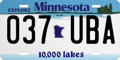 MN license plate 037UBA
