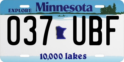 MN license plate 037UBF