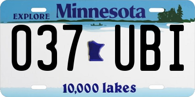 MN license plate 037UBI
