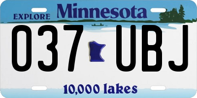 MN license plate 037UBJ