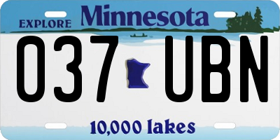 MN license plate 037UBN