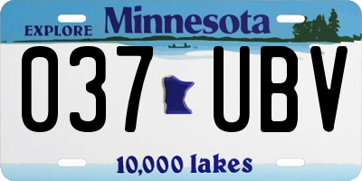 MN license plate 037UBV