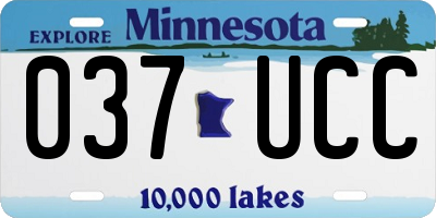 MN license plate 037UCC