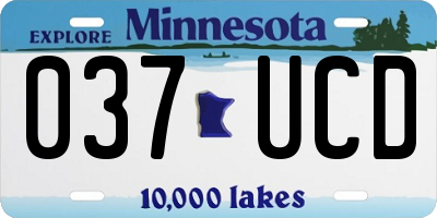 MN license plate 037UCD