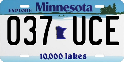 MN license plate 037UCE