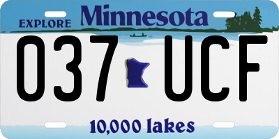 MN license plate 037UCF