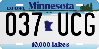 MN license plate 037UCG