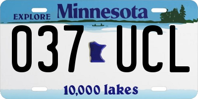 MN license plate 037UCL