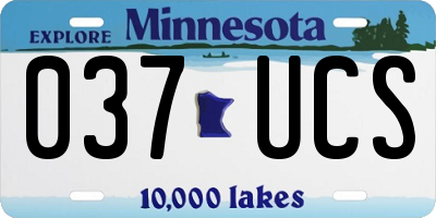 MN license plate 037UCS