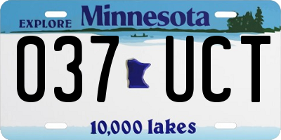 MN license plate 037UCT