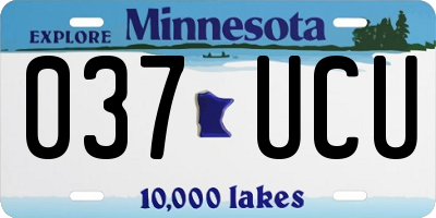 MN license plate 037UCU