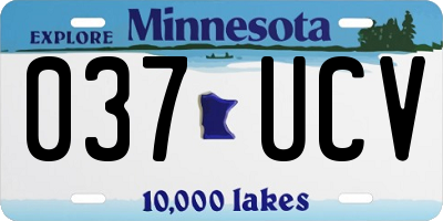 MN license plate 037UCV