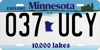 MN license plate 037UCY