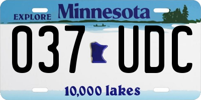 MN license plate 037UDC