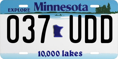 MN license plate 037UDD