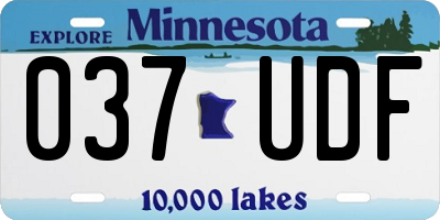 MN license plate 037UDF