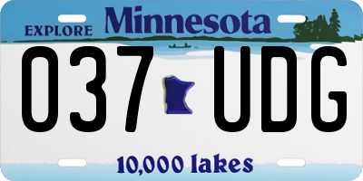 MN license plate 037UDG