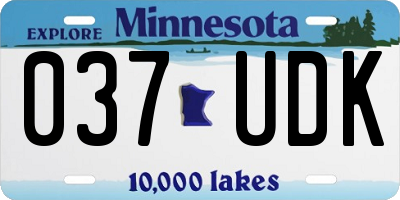 MN license plate 037UDK