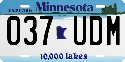 MN license plate 037UDM