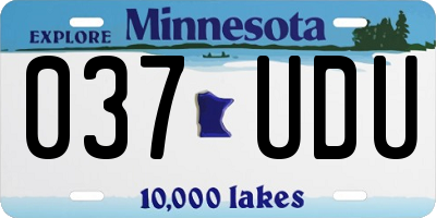 MN license plate 037UDU