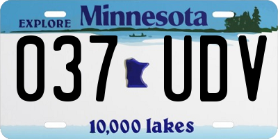 MN license plate 037UDV