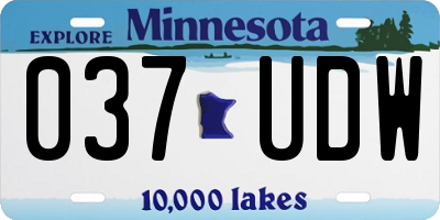 MN license plate 037UDW