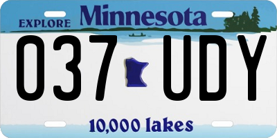MN license plate 037UDY