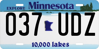 MN license plate 037UDZ