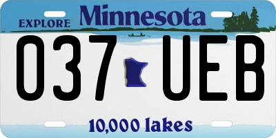 MN license plate 037UEB