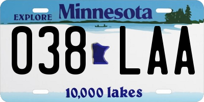 MN license plate 038LAA