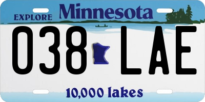 MN license plate 038LAE