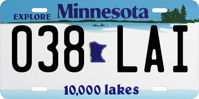 MN license plate 038LAI