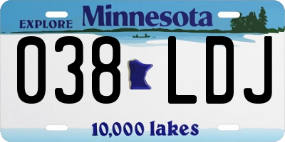 MN license plate 038LDJ