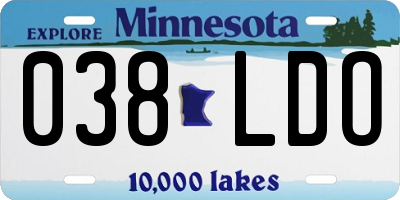 MN license plate 038LDO