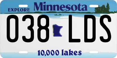 MN license plate 038LDS