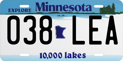 MN license plate 038LEA