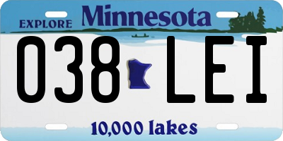 MN license plate 038LEI
