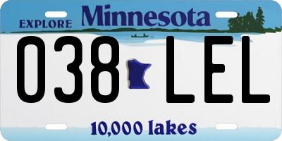 MN license plate 038LEL