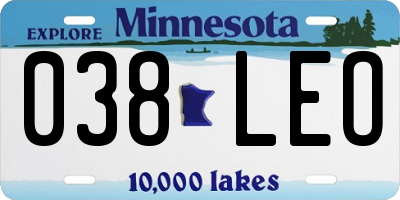 MN license plate 038LEO