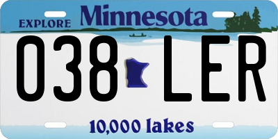 MN license plate 038LER
